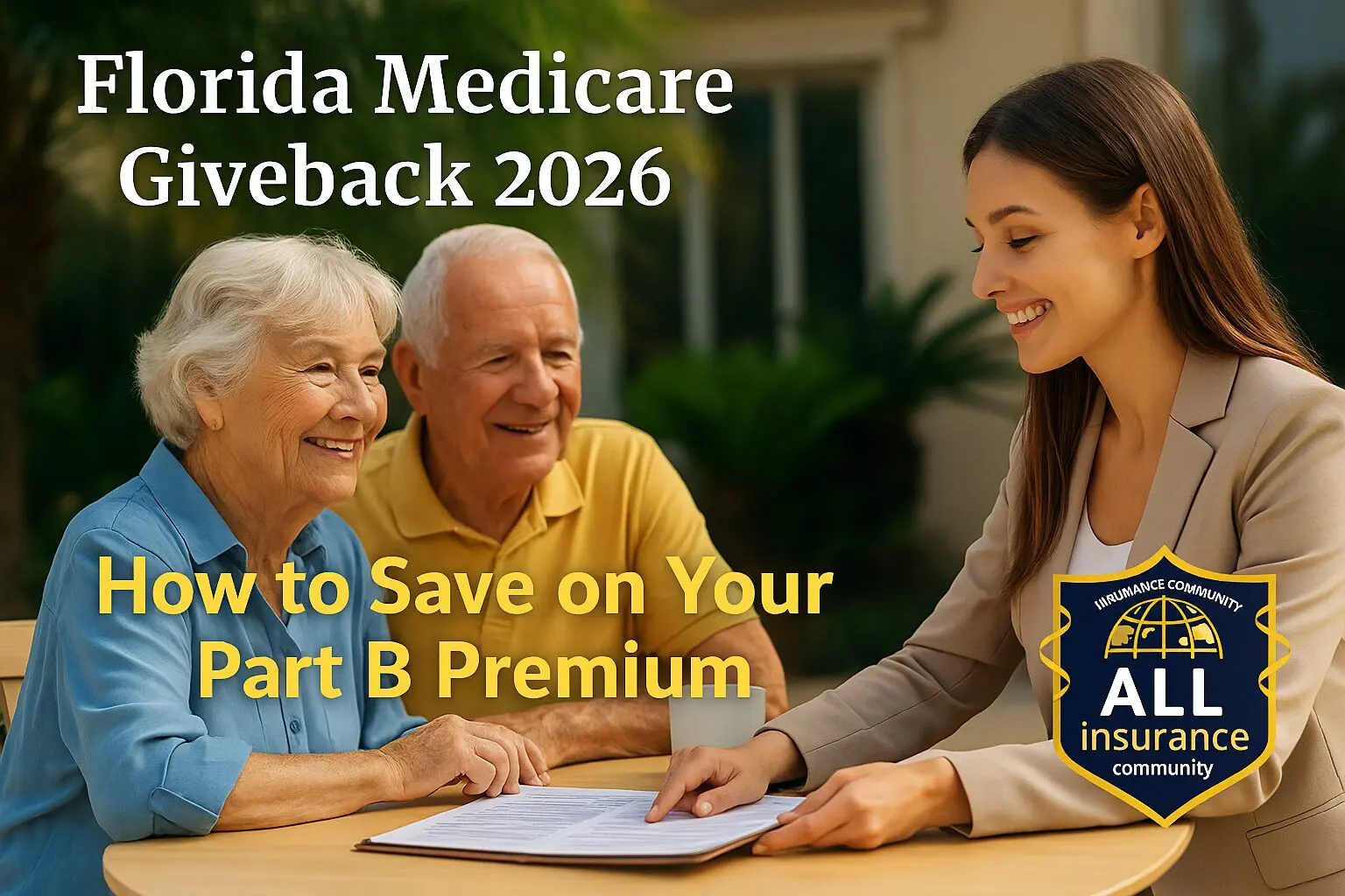 Florida seniors learning how to reduce their Medicare Part B premium through Giveback plans in 2026.