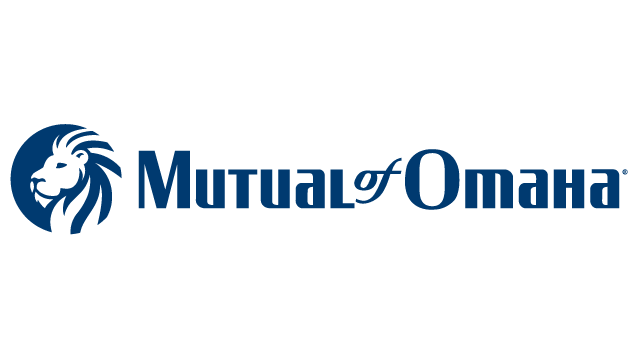 A black background with the word mutual of one in blue.