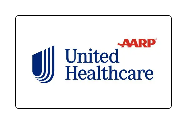 A united healthcare logo with aarp in the background.