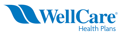 A blue and white logo for wellcare.