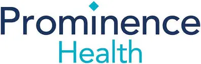 A blue and white logo of mine health