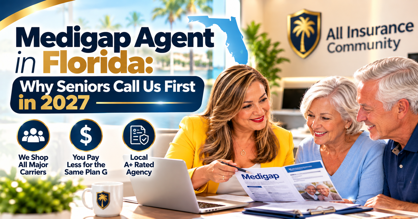 Medigap agent in Florida helping seniors compare Medicare Supplement Plan G insurance options for 2027