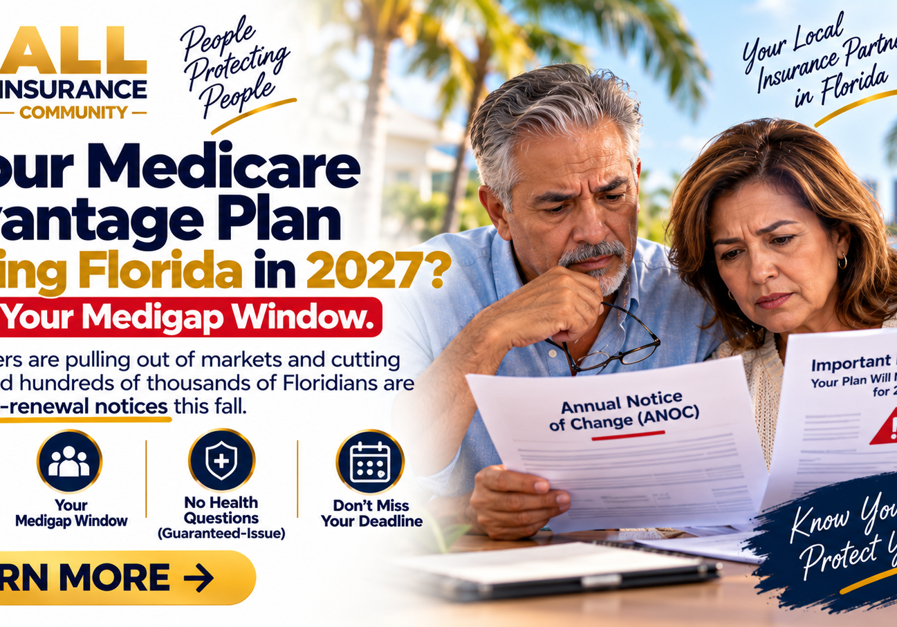 Florida seniors reviewing a Medicare Advantage non-renewal notice and their 2027 Medigap options